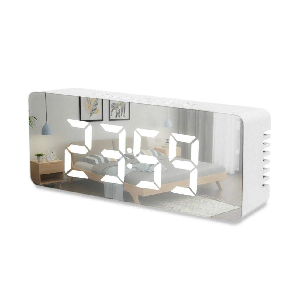 Ugam Store Digital Alarm Clock for Heavy Sleepers, LED Mirror Table Clock for Study Table, Students, Office | Alarm Clock for Bedroom with Loud Sound, Automatic Sensor, Date & Temperature - Image 9