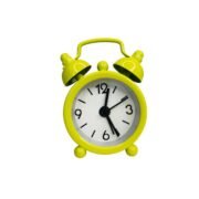 Mini Alarm Table Clock for Home & Office | Loud Ring Bell | Portable Metal Analog Desk Clock | Compact Travel Alarm Clock for Kids & Adults – Multicolor (Green)