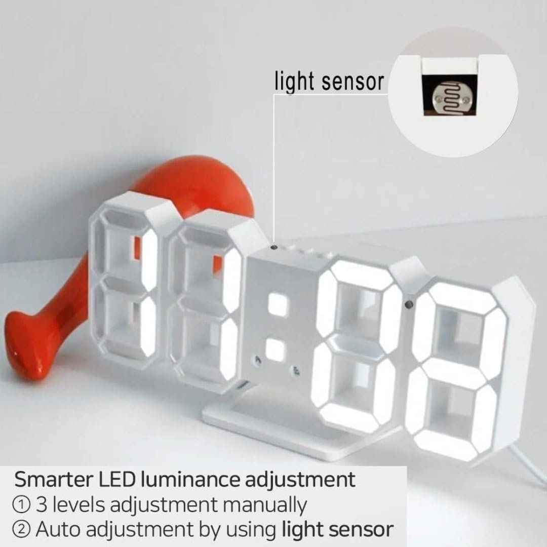 Acrylic Digital LED Display Number Clock Works On Electricity Table Wall Hanging Alarm Clock | Digital Alarm Clock Table Office Clock 12 Cm X 12 Cm - Image 7