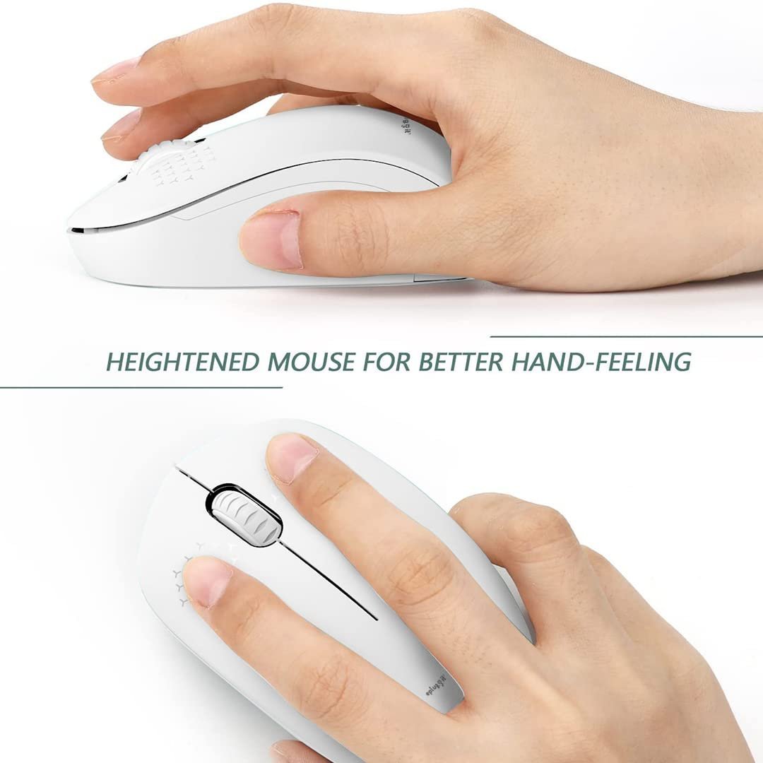 EPLUGIT Wireless Mouse WM111, 2.4Ghz Technology Mice with USB Nano Receiver Portable Computer Mouse for PC, Laptop & Tablet | (Pure White) - Image 2
