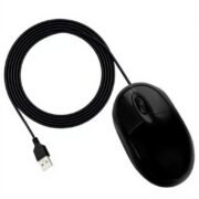 USB Optical Mouse, Black, Wired Computer Mouse with Long Cable, Ergonomic Design for Desktop PC and Laptop