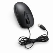 Wired USB Optical Mouse, Black, Ergonomic Design, Plug & Play, Compatible with Laptop & Desktop