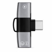 2-in-1 USB-C Audio & Charging Adapter, Dual USB-C Ports for Simultaneous Charging & Audio, High-Resolution Sound Aluminum Alloy Splitter, Type -C Headphone Adapter for Smartphones, Tablets & Laptops
