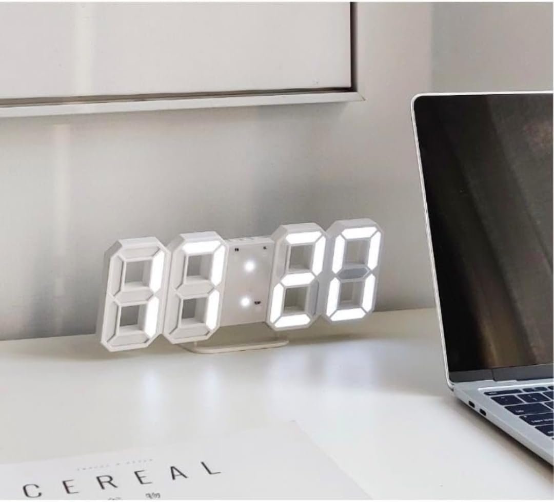 Acrylic Digital LED Display Number Clock Works On Electricity Table Wall Hanging Alarm Clock | Digital Alarm Clock Table Office Clock 12 Cm X 12 Cm - Image 6