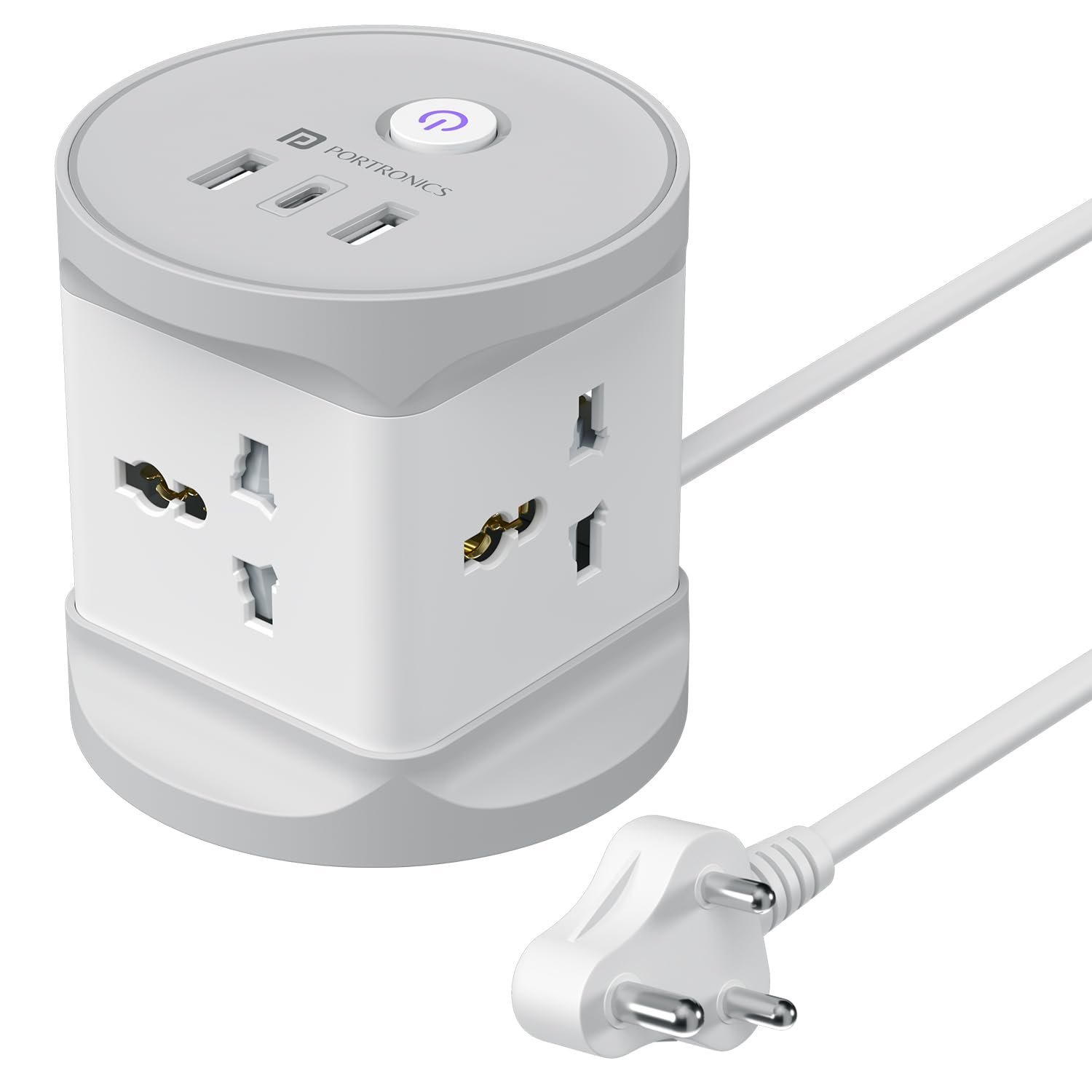 Power Plate 9 Pro, 2500W 7-in-1 Desktop Charging Station with 4X Universal Sockets, 12W USB-A & Type-C Ports, Space-Saving Power Extender, 2M Cord, Power Switch, Child Proof Shutters