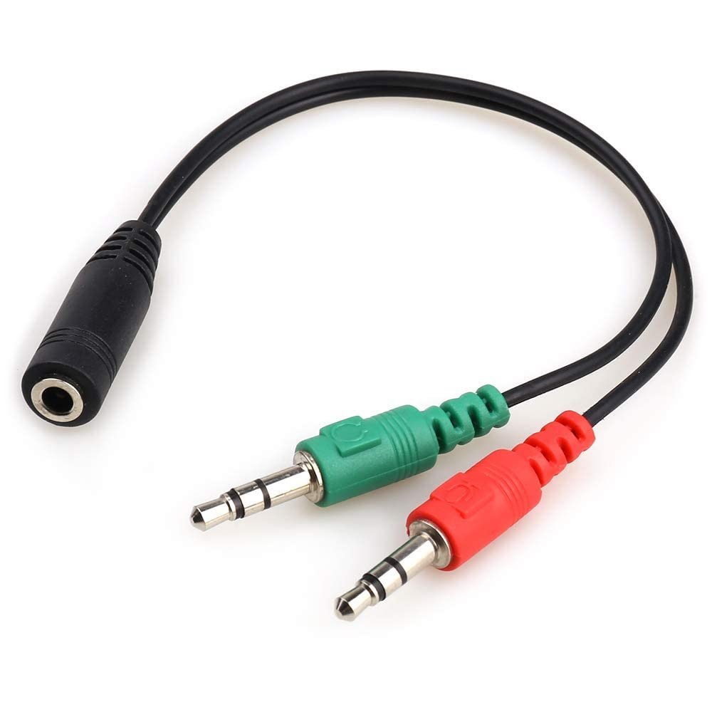 (Exclusively 𝟭𝟬+𝟱 Year Warranty 3.5mm Jack Headphone Mic Audio Y Splitter Cable 1 Male to 2 Female with Separate Headset/Microphone Adapter - (Red-Green, 20 cm) - Image 5