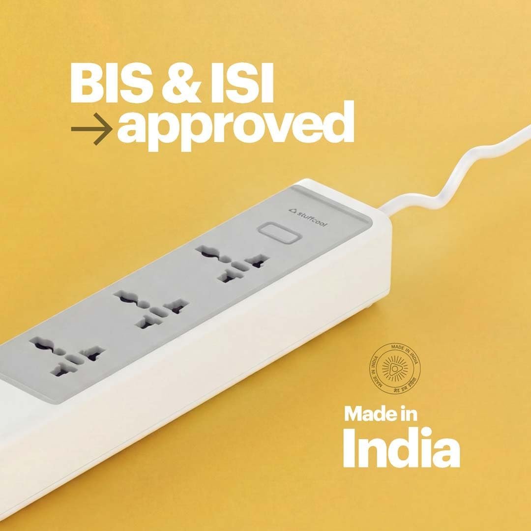 Chargestrip 20W Extension Board with Surge Protector, 3 Universal AC Sockets and 20W Type-C PD, 18W USB-A Fast Charging, Charges iPhones & Pixels up to 50% in 30 Mins, Made in India - Image 5