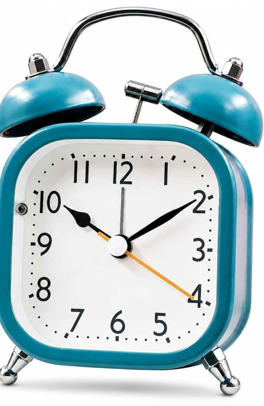 Vintage Twin Bell Metal Alarm Clock with Luminous Dial Loud Alarm, Compact & Portable, for Bedroom & Desk, for Home Office, for Students