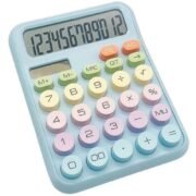 Chhavi's Digital Electornic Calculator with Large LCD Display, Big Easy-Press Buttons, Colorful Candy Design, Auto Sleep Function & Battery Included for Office, School & Home Use (Blue)