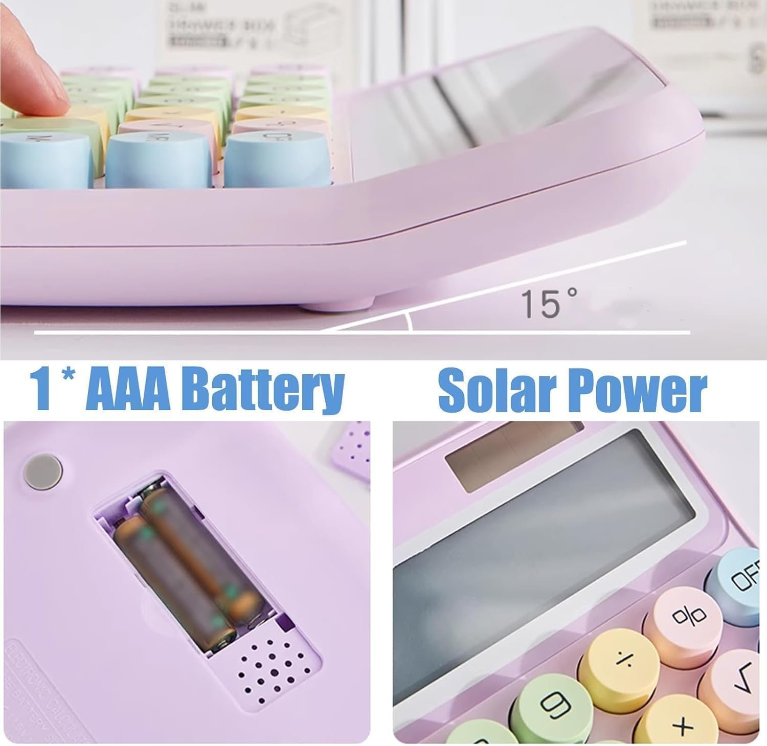 Scart 12-Digit Candy Color Calculator for Students, Kids & Office
