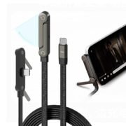Original 240W Dual Type C Fast Charging Cable with Stand, 1.5 Meter Nylon C Type Charger Cable with 480MBPS Data Transfer For iPhone 17/16/15, Samsung S27/26/25/24/23//22 & All TypeC smartphones