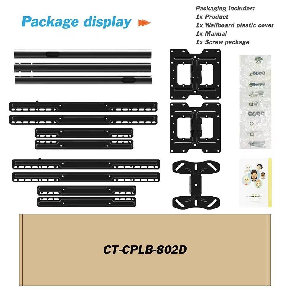 Dual Side Heavy Duty Led TV Ceiling Mount Adjustable Bracket, TV Wall Mount Bracket Fits 32-70 Inch LCD LED 4K TVs, Flat Screen Display, Adjustable Height Telescoping Tilt and Swivel - Image 5