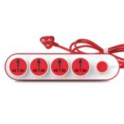 3257 10 Amp Extension Board with 2 Metre Heavy Duty Copper Extension Cord – 4 International Sockets, Master Switch, LED Indicator with Safety Shutter