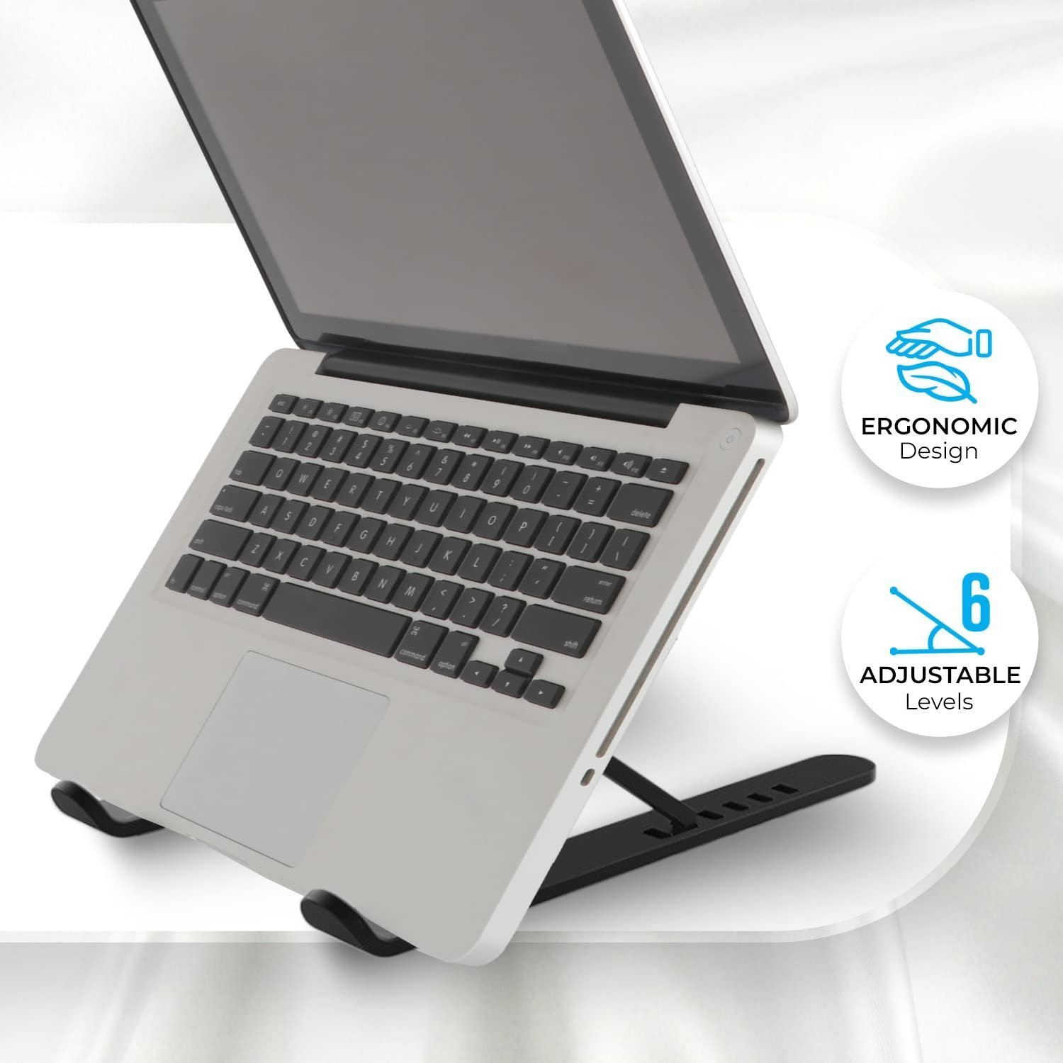 NS1000 Laptop Stand Featuring Foldable Design, Anti-Slip Silicone Rubber Pads, Supports Maximum of 5kgs Weight, 6 Adjustable Levels. - Image 4