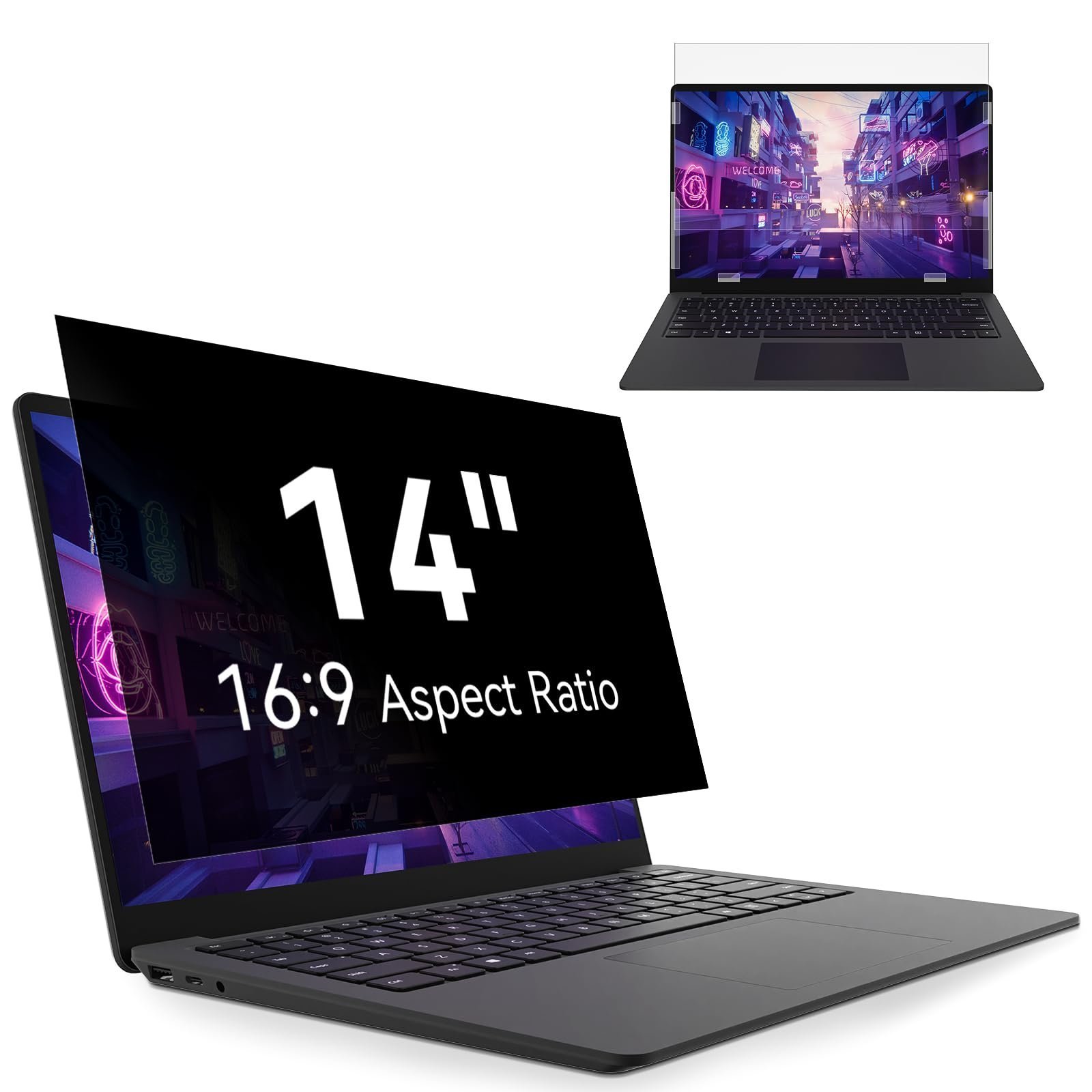 Laptop Privacy Screen Filter 14 Inch 16:9 Aspect Ratio