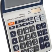 12-Digit Desktop Calculator with Extra Large LCD | 120 Steps Check & Correct, Memory Recall, Dual Power, Big Buttons | for Office, School & Home (1 Pcs.)