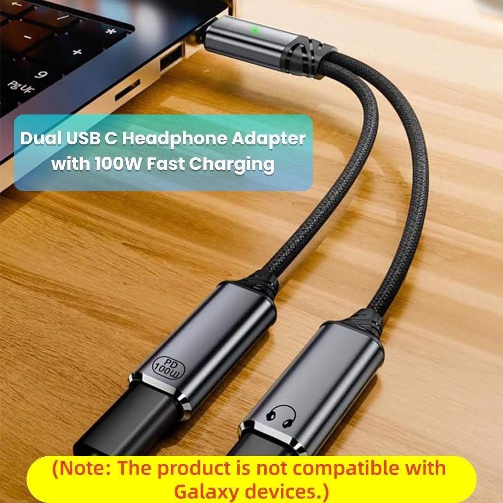 ® Multi USB C Splitter 1 in 2 Out Adapter with Audio, Charging, Data - Image 2