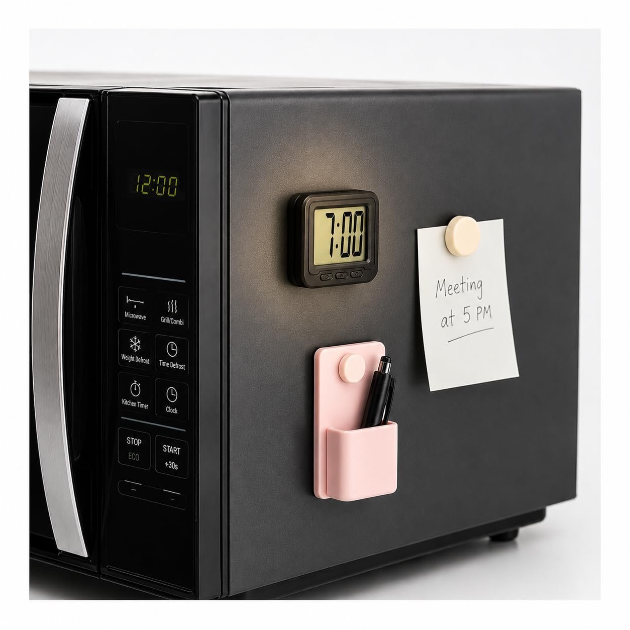 Digital mini Clock for Multipurpose use Portable Compact Smart Magnetic Mini Digital Clock for Kitchen,Study Table,Office. - Image 6