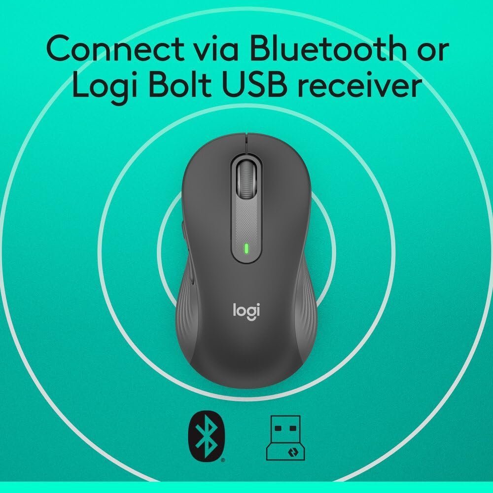 Signature M650 Wireless Mouse - for Small to Medium Sized Hands, 2-Year Battery, Silent Clicks, Customisable Side Buttons, Bluetooth -Graphite - Image 6