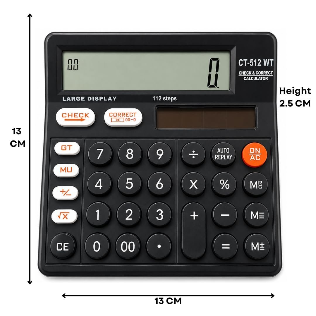 Electronic Regular Calculator 512 (Pack-1,2,3,4,5) Long Life Battery 12 Digits Best for Shop, Office, Student, Home, Fast Calculation (PACK-1-PC) - Image 4