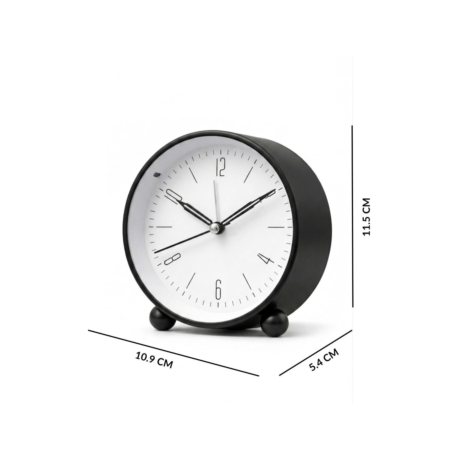 QuickCartX Modern Silent Analog Alarm Clock, Non-Ticking Desk Clock with Minimalist Design, Loud Alarm, Battery Operated, Compact Bedside Table Clock for Home, Office, Bedroom Decor - Image 3
