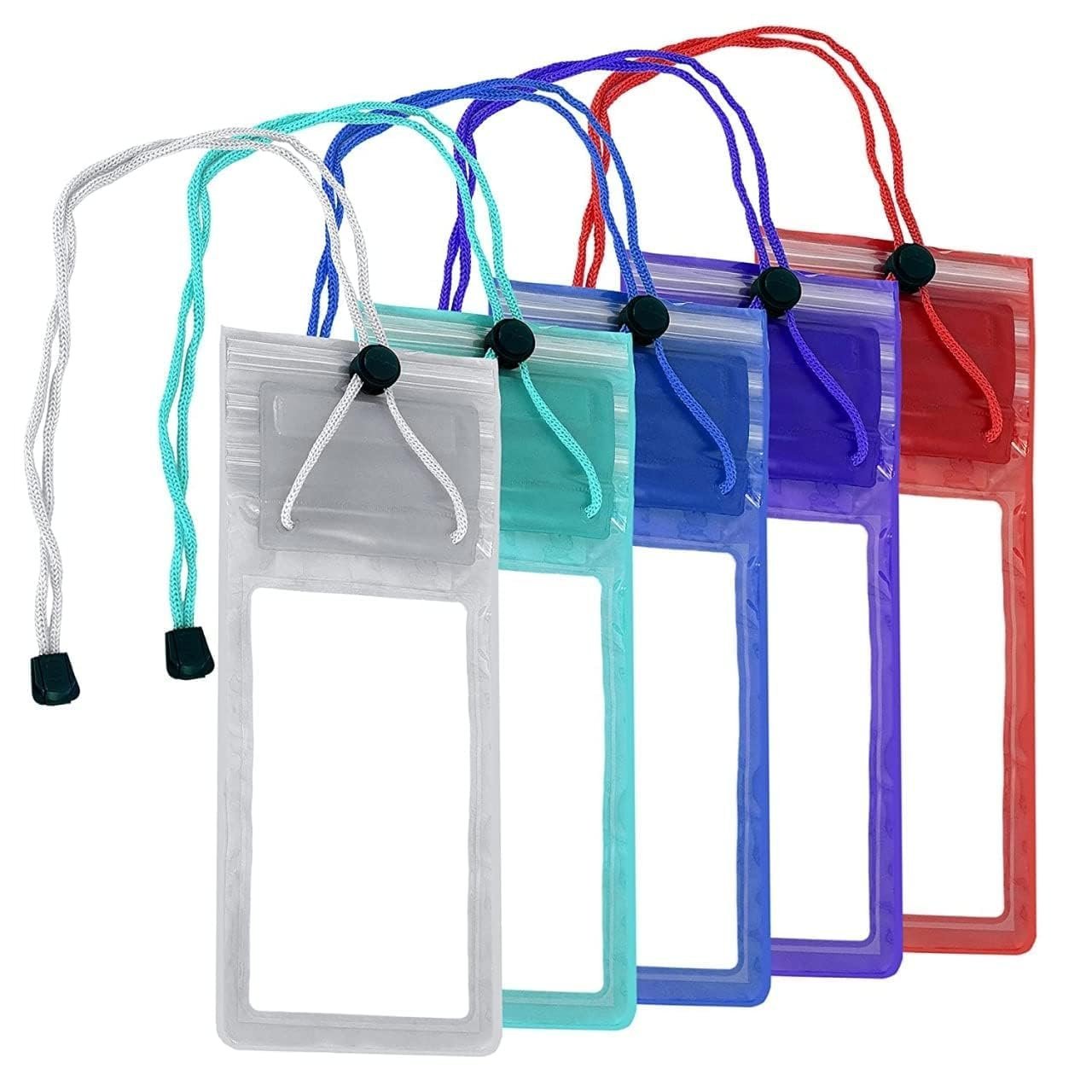 Pack of 1 Waterproof Clip Lock Design Mobile Pouch with Hanging Strap Rain Pouch Suitable for Smartphones Size Upto 6.5 Inches for Women and Men Rain Cover Multicolor (1)