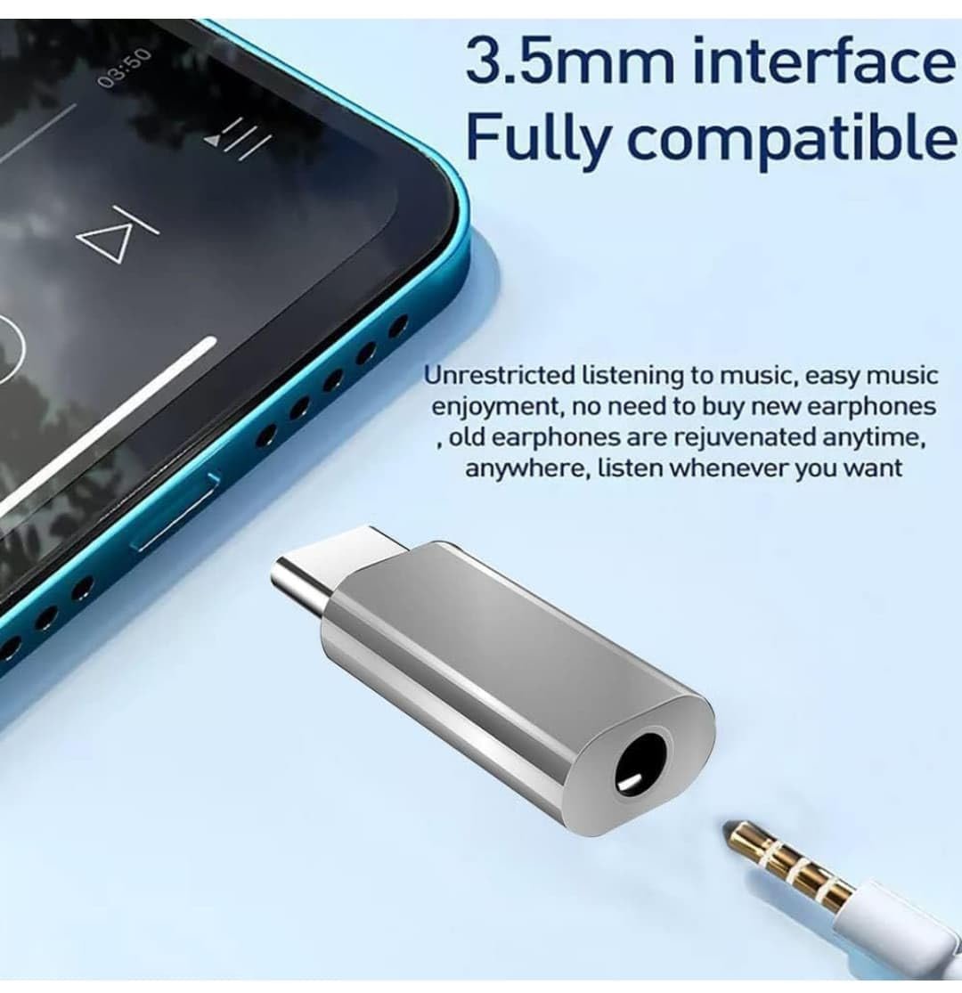 USB Type-C to 3.5mm Audio Adapter, DAC Chip, Universal Compatibility, Aluminium Housing, Silver [if Your Phone Have 3.5mm Jack This Product Didnt Working ON Your Device (Silver) - Image 4