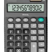 12-Digit Desktop Calculator PR-613L, Large LCD Display, Auto Replay Function, Black