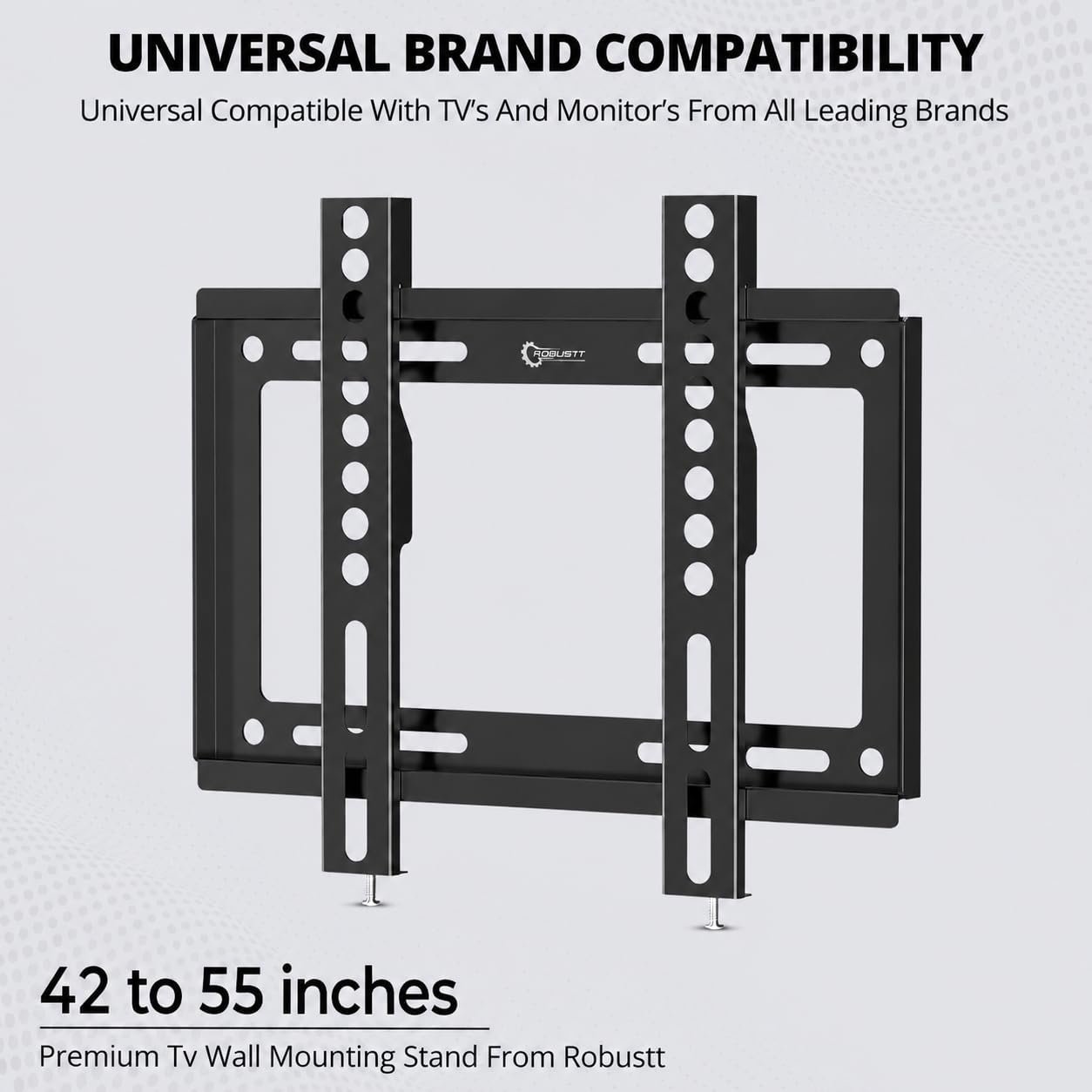 TV Wall Mount 42 to 55 Inches - Pack of 1 | Heavy Duty TV-Wall Stand | Flat Panel Wall-Mount | Universal Fixed Stand - Image 4