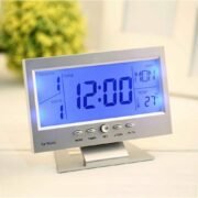 Plastic Digital LCD Clock with Calendar, Temperature Sensor, Alarm for Table and Study Desk, Big Digit Clock, 6 cm, Random