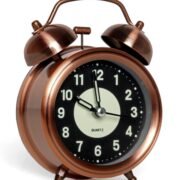 ® Super Loud Alarm Clock for Heavy Sleepers Adults,Twin Bell Retro 4 Inch Silent Non-Ticking Quartz with Backlight, Luminous dial, Alarm Clocks for Bedroom/Office Bedside (Copper)