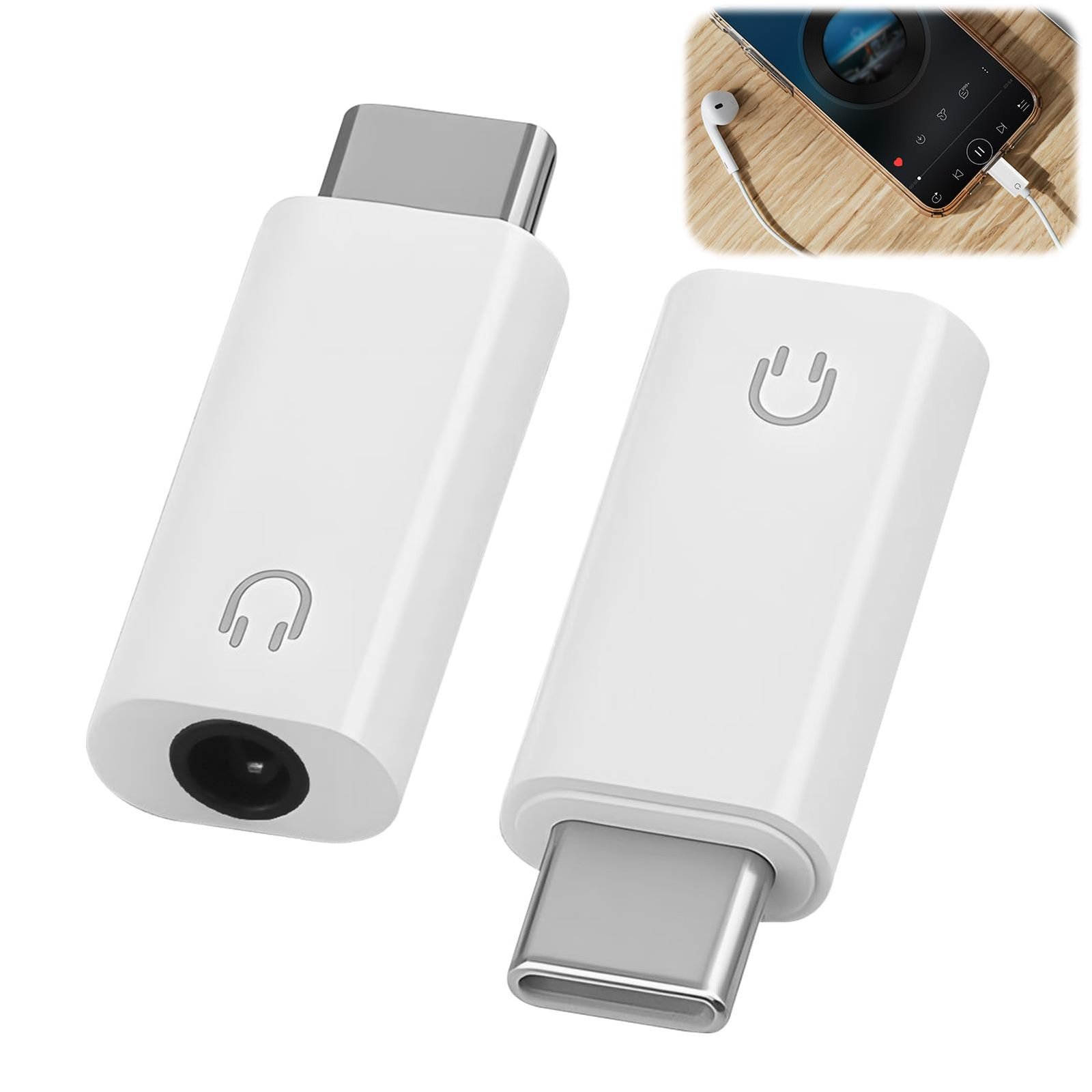 USB C to 3.5 mm Jack Adapter, USB C Headphone Adapter, Hi-Fi Audio Pack of 2 - Image 7