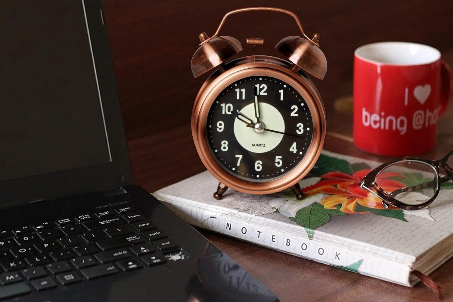 ® Super Loud Alarm Clock for Heavy Sleepers Adults,Twin Bell Retro 4 Inch Silent Non-Ticking Quartz with Backlight, Luminous dial, Alarm Clocks for Bedroom/Office Bedside (Copper) - Image 5