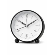 QuickCartX Modern Silent Analog Alarm Clock, Non-Ticking Desk Clock with Minimalist Design, Loud Alarm, Battery Operated, Compact Bedside Table Clock for Home, Office, Bedroom Decor