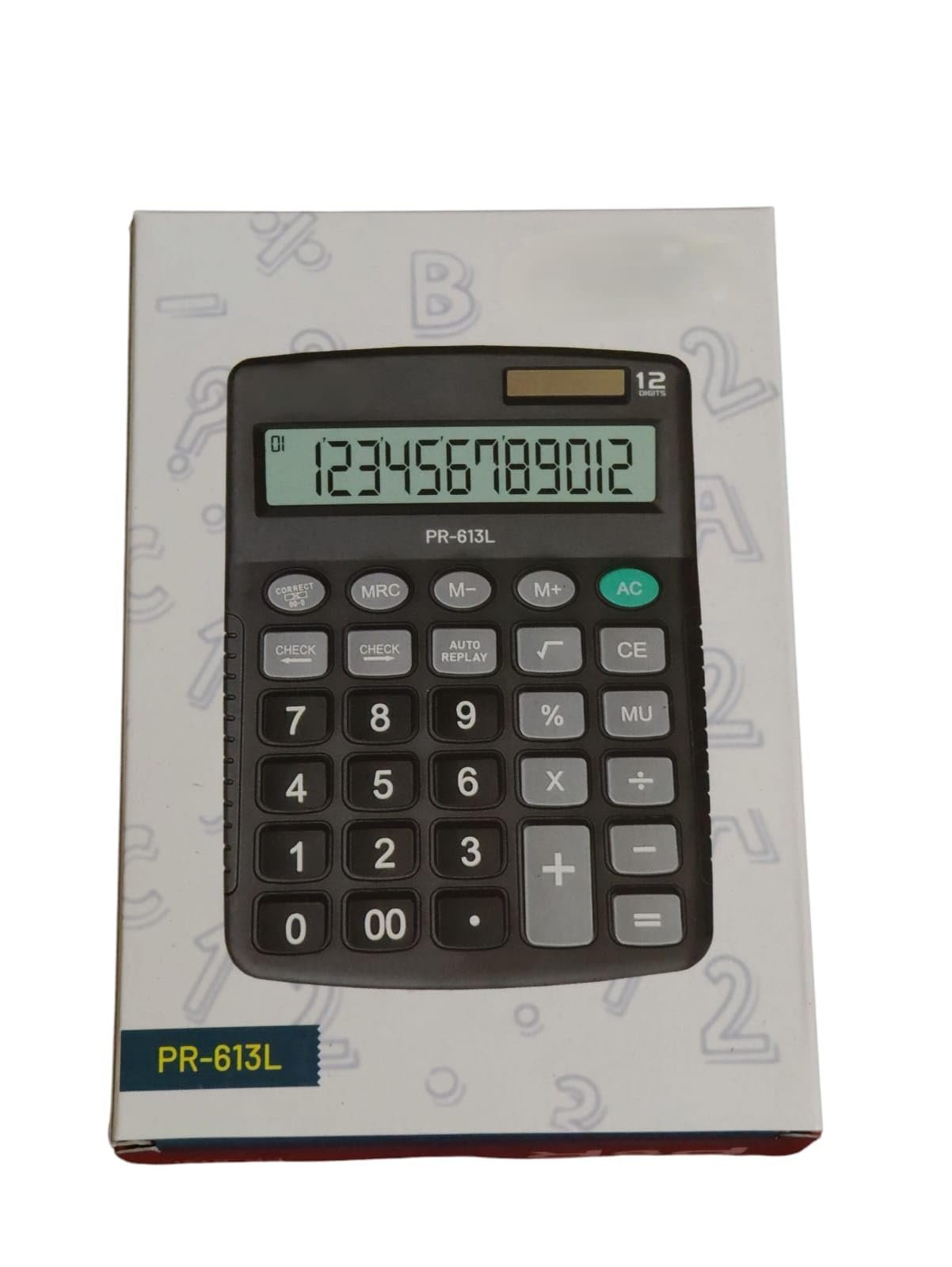 12-Digit Desktop Calculator PR-613L, Large LCD Display, Auto Replay Function, Black - Image 6