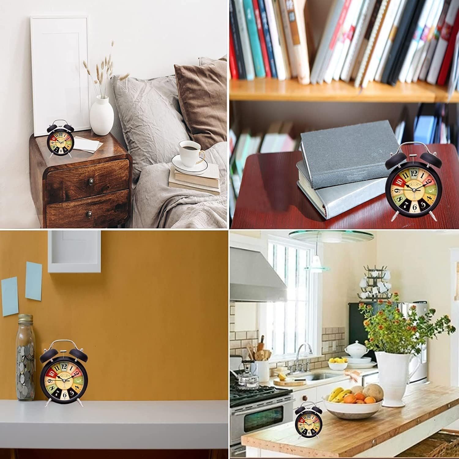 Analog Alarm Clock with Super Loud Twin Bell | Retro Metal Table Clock with Night Light & Luminous Dial | Bedside Alarm Clock for Bedroom, Office & Study (Battery Not Included) (ANALOG BLACK) - Image 7