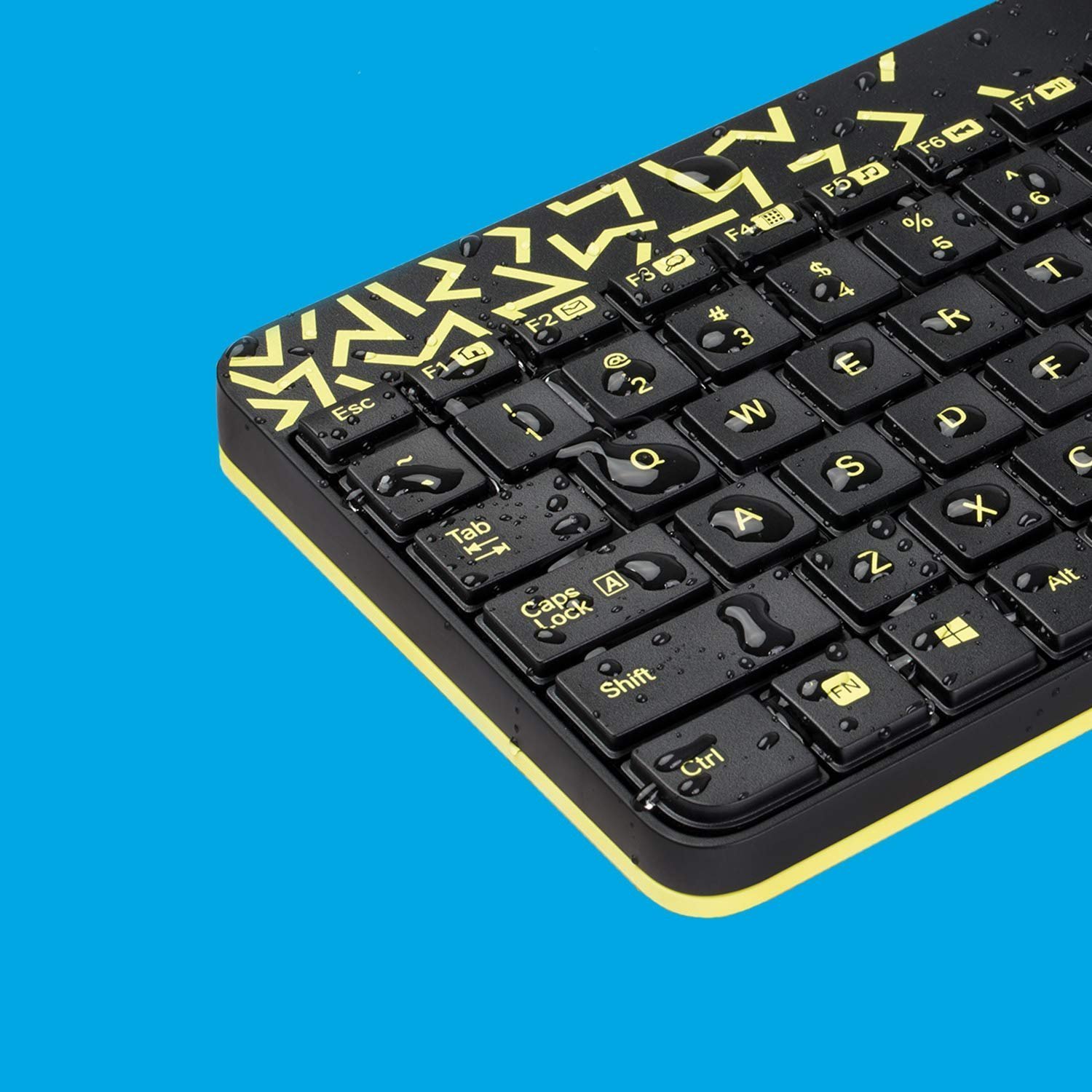 MK240 Nano Wireless USB Keyboard and Mouse Set, 12 Function Keys 2.4GHz Wireless, 1000DPI, Spill-Resistant Design, PC/Mac, Black/Chartreuse Yellow - Image 4