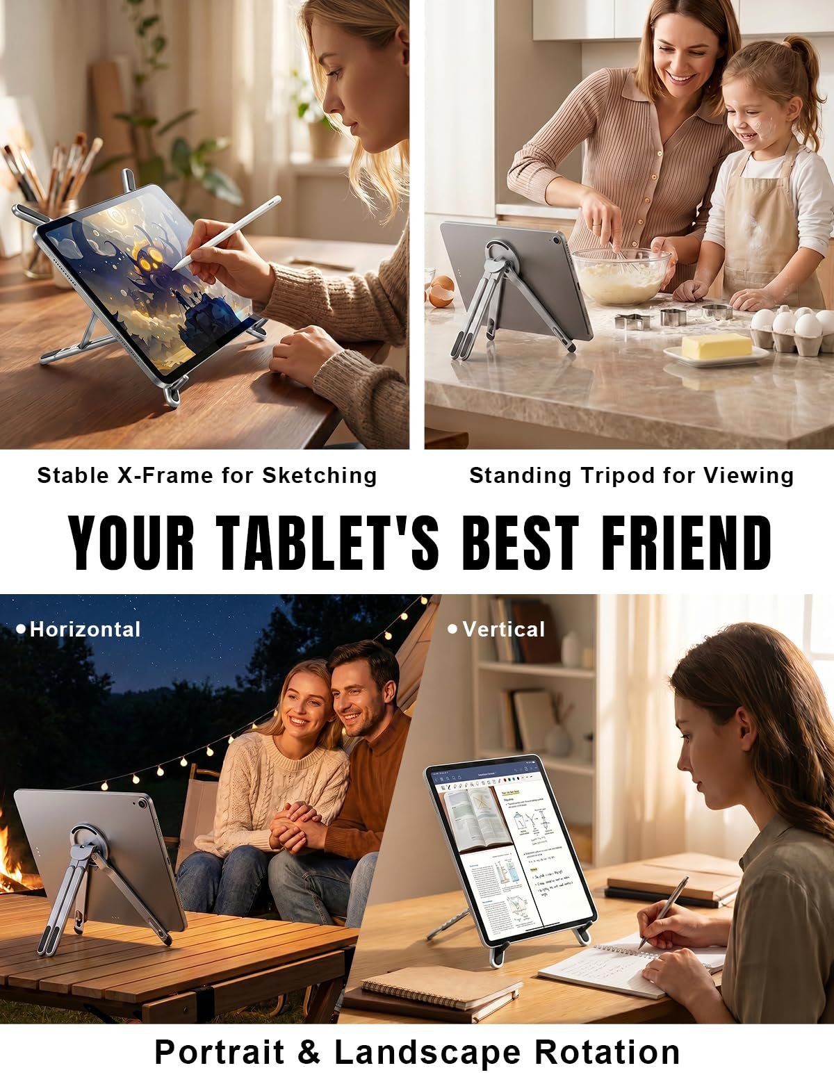 Laptop Stand - Portable Tablet Riser iPad Desk Mount, Silver - Image 7