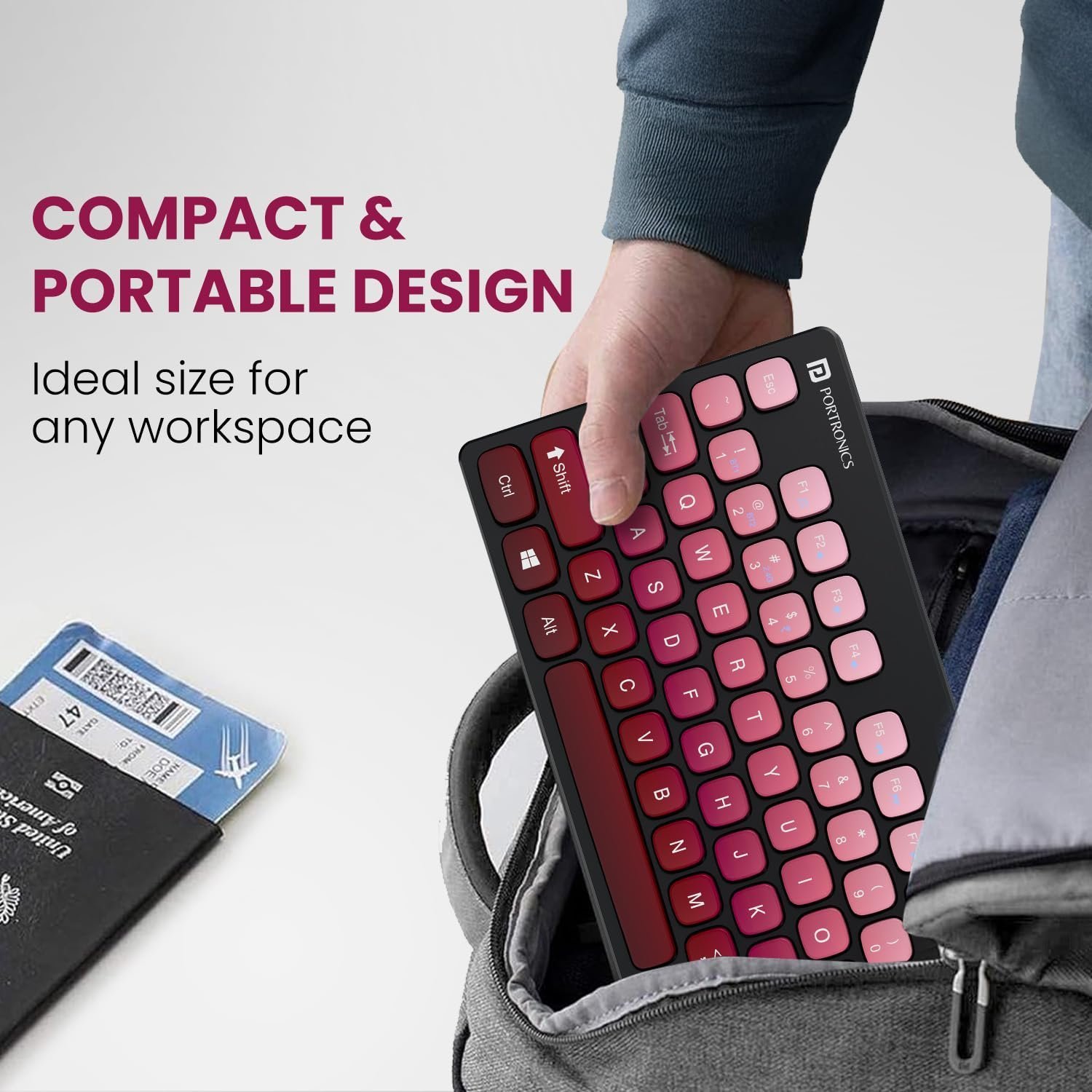Bubble Multimedia Wireless Keyboard 2.4 GHz & Bluetooth 5.0 Connectivity, Noiseless Experience, Compact Size for iOS iPad Air, Pro, Mini, Android, Windows Tablets PC Smartphone(Purple) - Image 5
