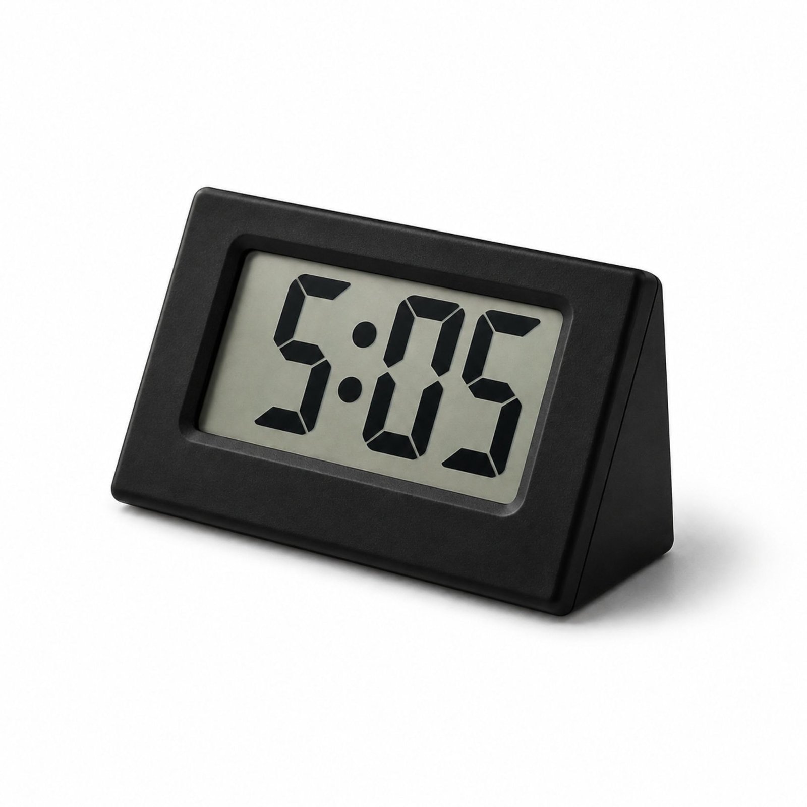 Compact Mini Digital Clock for Car Dashboard & Desk Portable LCD Timepiece for for Car Interior, Bedside Table, Office Desk & Travel (Black)