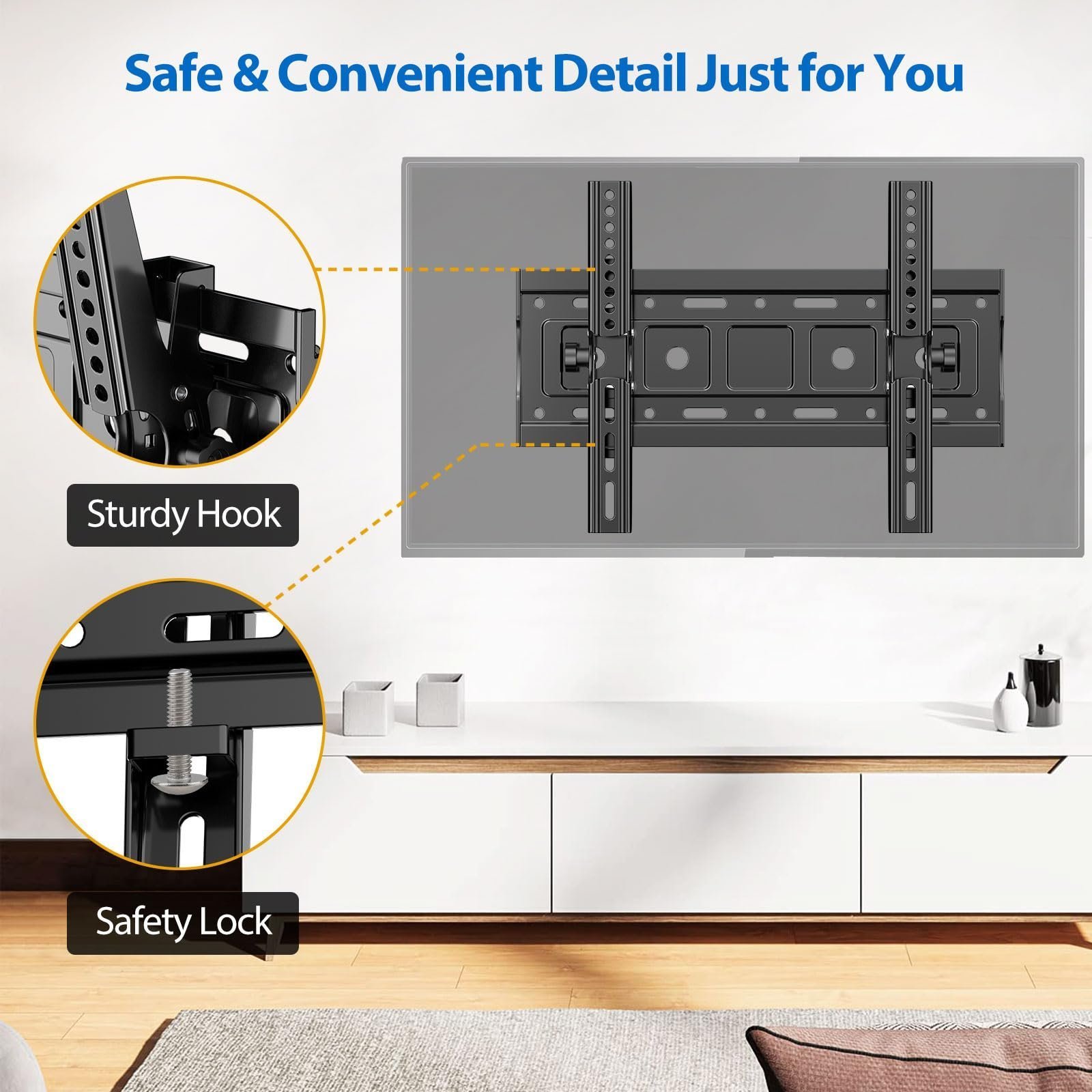 Tilting TV Mount for Most 32-68",Holds up to 132lbs with Max VESA 400x400mm - Image 2