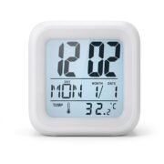 Digital LCD Alarm Clock with 7 Color Night Light, 3.1x3.1 Inch