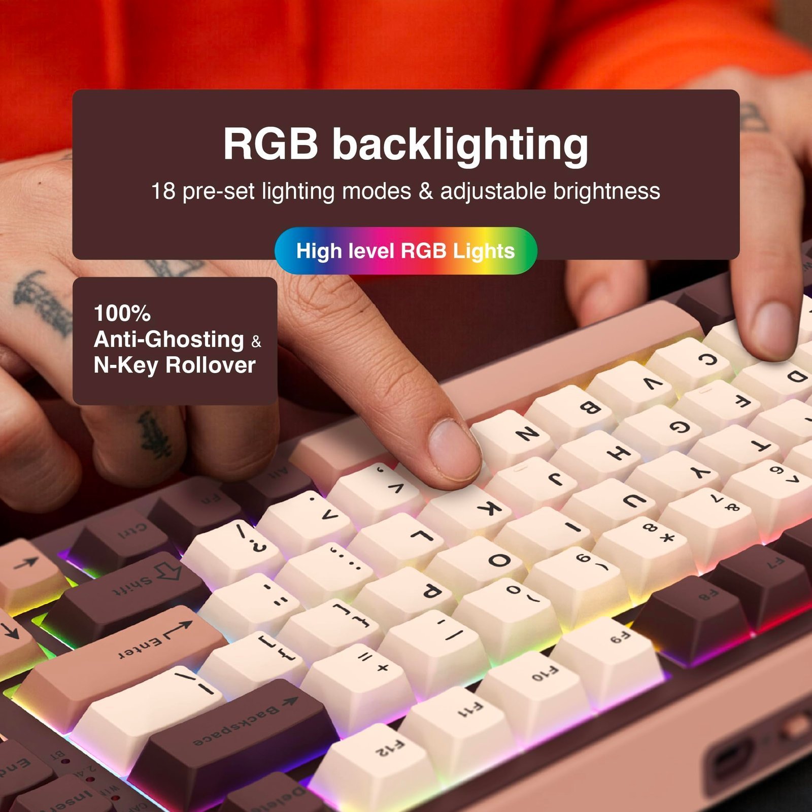 Lethal-GK1 Mechanical RGB Gaming Keyboard with Multi-Function Knob - Image 5
