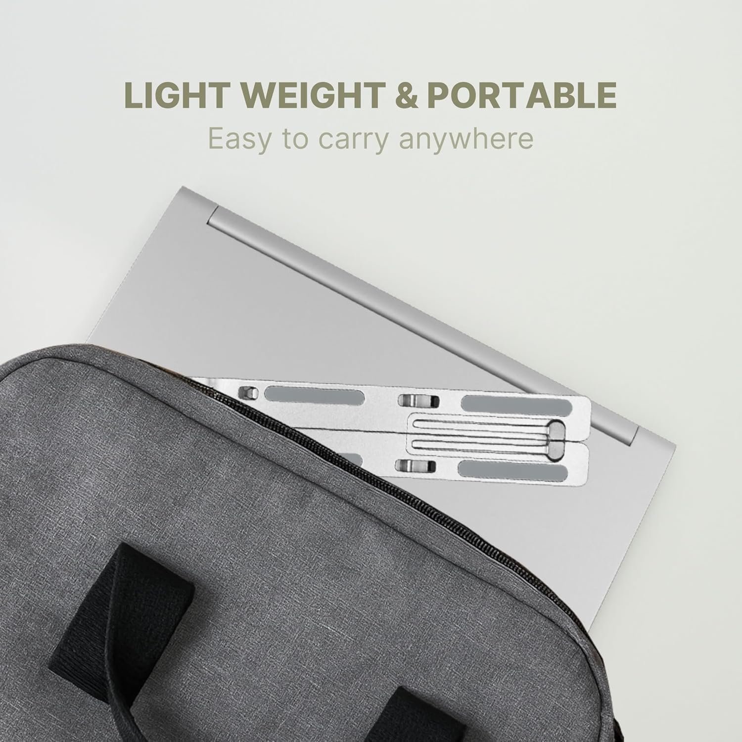 Laptop Stand 6 Angles Adjustable Aluminum Ergonomic Foldable Portable Tabletop Laptop/Desktop Riser Stand Holder Compatible for MacBook, HP, Dell, Lenovo & All Other Notebook (Grey) - Image 6