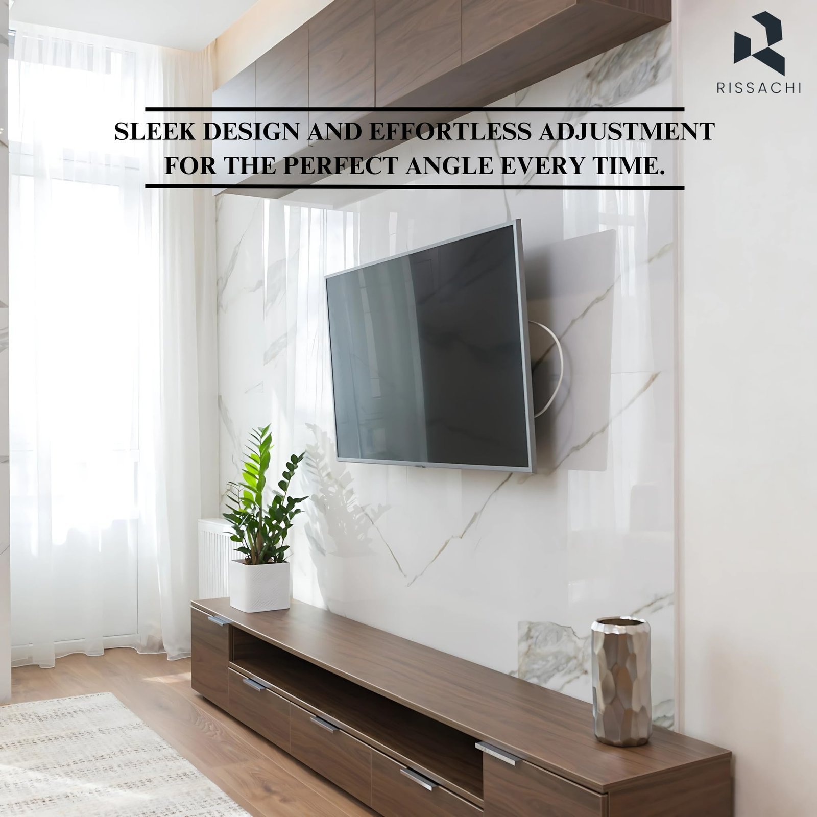 Tv Stand Wall | Movable Tv Wall Mount | Heavy Duty Metal Mount Bracket for 23–55 Inch LED/LCD/OLED Monitor | Full Motion Swivel ±180° Extendable Space Saving Design - Image 8