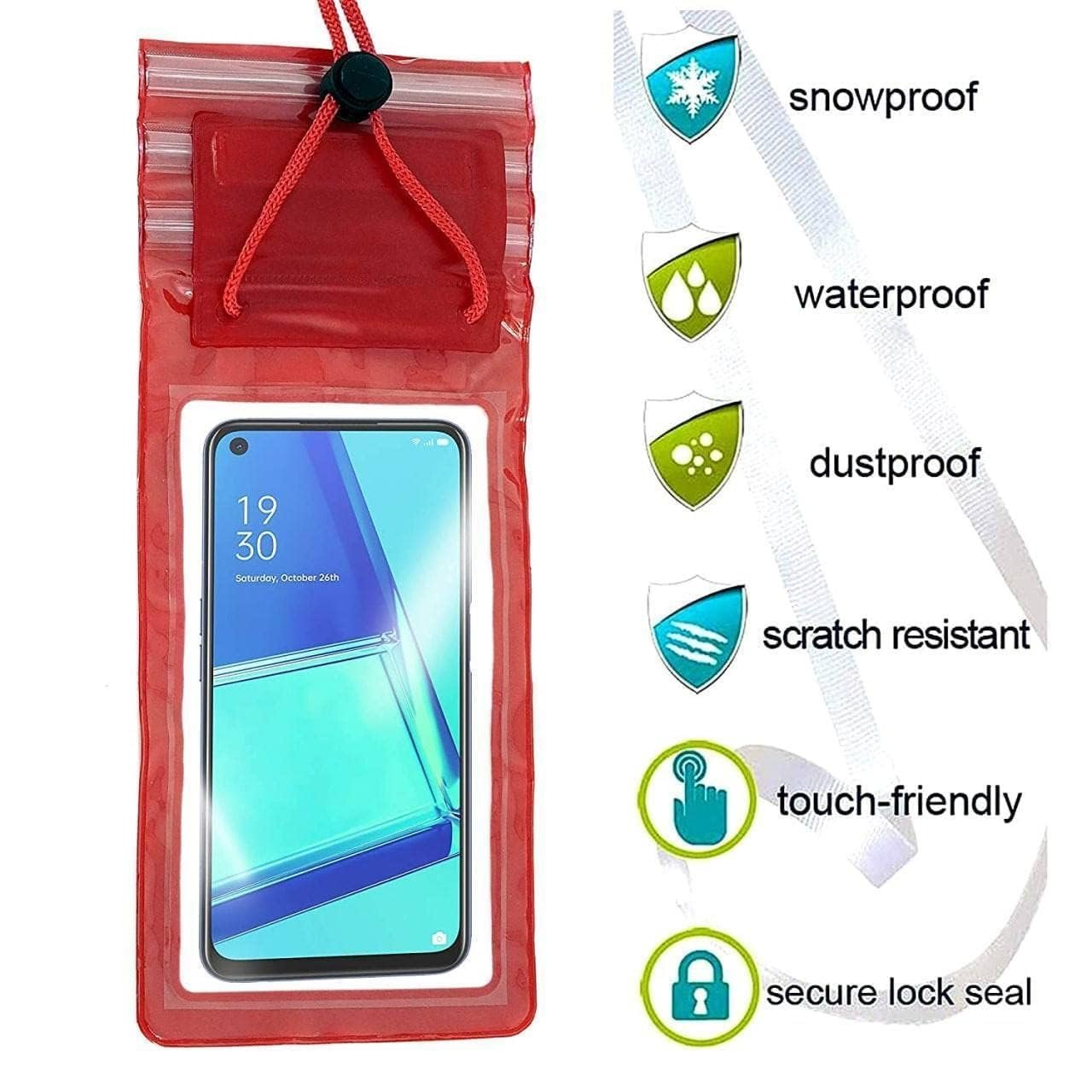 Pack of 1 Waterproof Clip Lock Design Mobile Pouch with Hanging Strap Rain Pouch Suitable for Smartphones Size Upto 6.5 Inches for Women and Men Rain Cover Multicolor (1) - Image 6