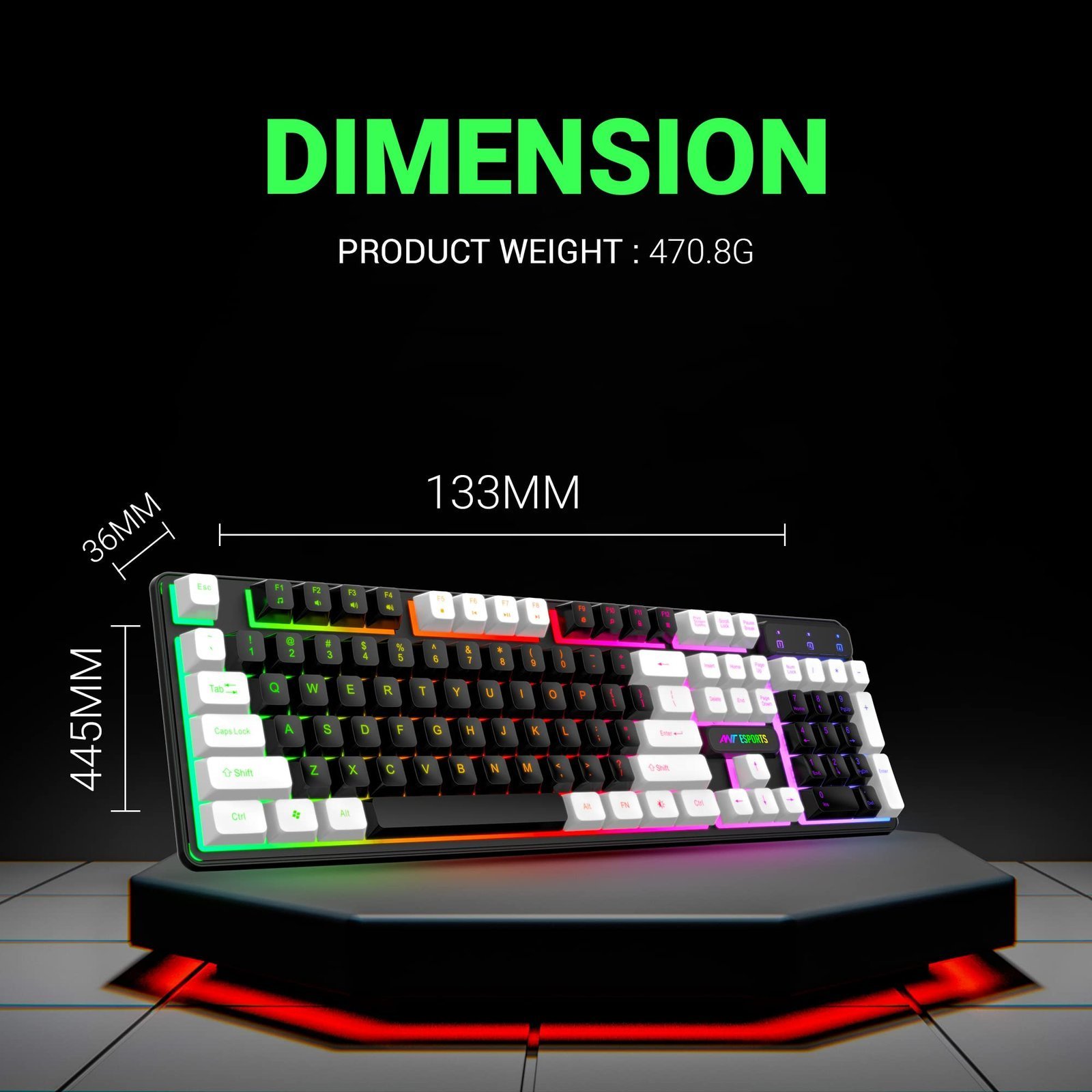 KM1400 Pro Backlit Membrane Gaming Keyboard - Image 6