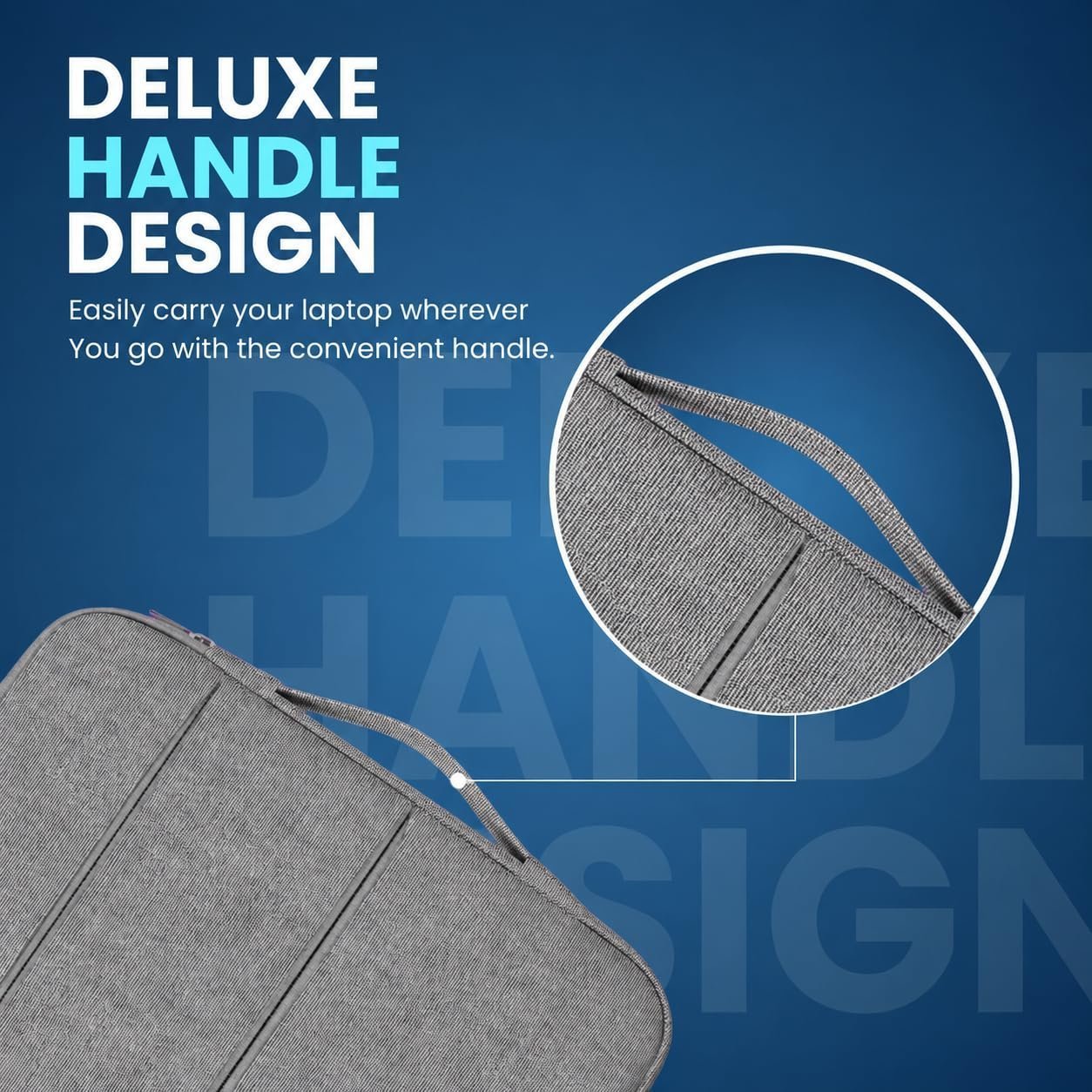Laptop Sleeve Bag with Handle, Grey, Multi-Pocket - Image 4