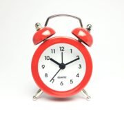 Adultokids Cute Alarm Clock for Kids(Pack of 1)(Battery Not Included) Metal Body with Soft Alarm.Best for Kids,Students,Office Tables,Kitchen,Best for Gift,Return Gifts.(Cherry Red)
