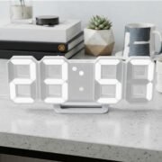 Acrylic Digital LED Display Number Clock Works On Electricity Table Wall Hanging Alarm Clock | Digital Alarm Clock Table Office Clock 12 Cm X 12 Cm